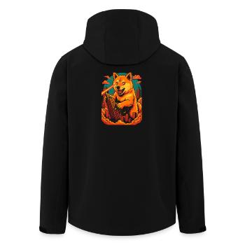 Laser Paws City Rampage, Shiba Inu Hund - Recycelte Männer Softshell-Jacke von Stanley/Stella - Schwarz - Hinten - AI Model Male 185 light (185cm)