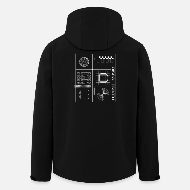 Geometrisches Elecotro Tech Grid Retro Poster - Recycelte Männer Softshell-Jacke von Stanley/Stella - Schwarz