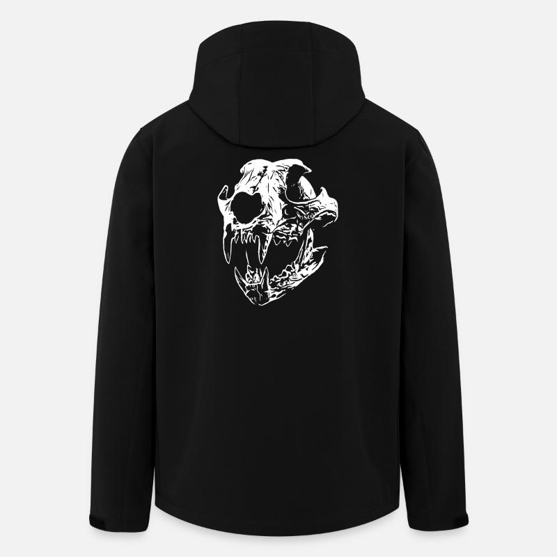 Smilodon skull with sharp teeth - Men’s Recycled Softshell Jacket by Stanley/Stella - black