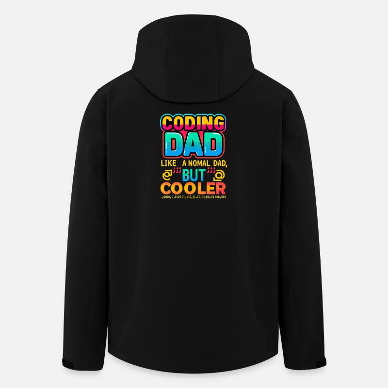Codage Papa Cooler, Programmeur - Veste softshell homme en polyester recyclé Stanley/Stella - noir
