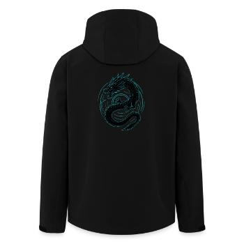 Neon Drache - Recycelte Männer Softshell-Jacke von Stanley/Stella - Schwarz - Hinten - AI Model Male 185 light (185cm)