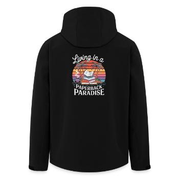 Life in paperback paradise - Men’s Recycled Softshell Jacket by Stanley/Stella - black - Back - AI Model Male 185 light (185cm)