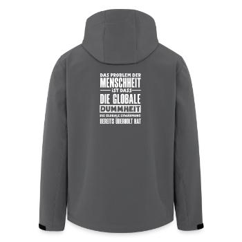 La stupidité mondiale l’emporte sur le réchauffement - Veste softshell homme en polyester recyclé Stanley/Stella - noir - Dos - AI Model Male 185 light (185cm)