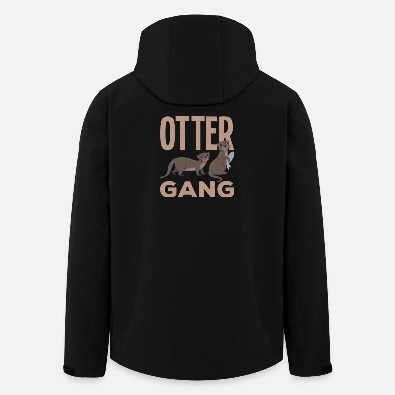 Seeotterbande Cartoon Otter - Recycelte Männer Softshell-Jacke von Stanley/Stella - Schwarz
