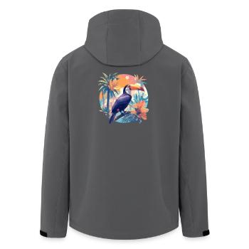 Toucans Toucan - Men’s Recycled Softshell Jacket by Stanley/Stella - black - Back - AI Model Male 185 light (185cm)