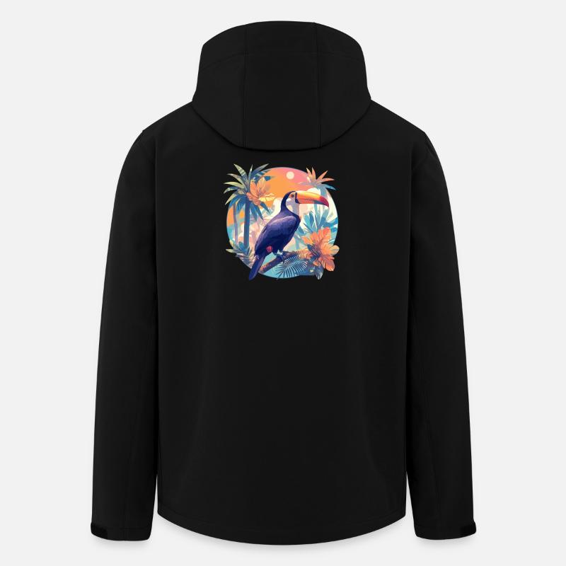 Tukane Tukan - Recycelte Männer Softshell-Jacke von Stanley/Stella - Schwarz