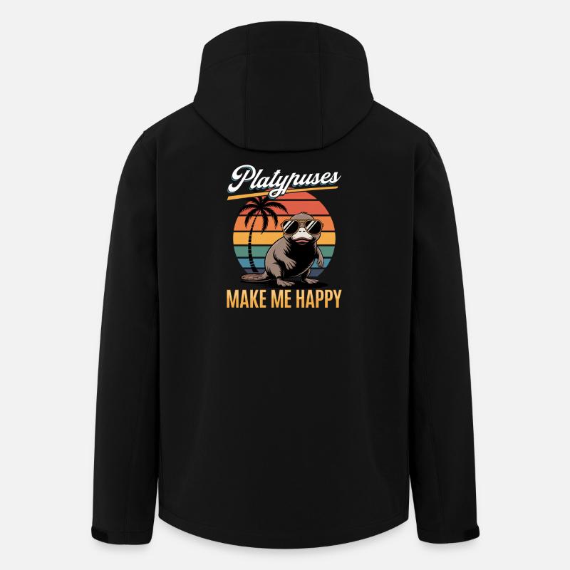 Funny aesthetic Kawaii Platypus - Men’s Recycled Softshell Jacket by Stanley/Stella - black