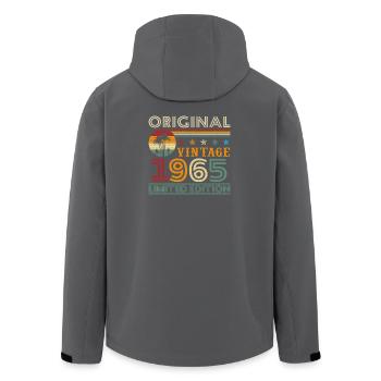 1965 Vintage Retro Birthday Gift - Men’s Recycled Softshell Jacket by Stanley/Stella - black - Back - AI Model Male 185 light (185cm)