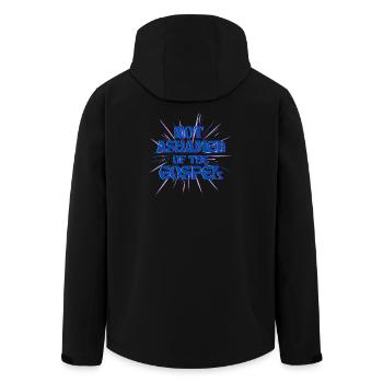 Not Ashamed of The Gospel - Men’s Recycled Softshell Jacket by Stanley/Stella - black - Back - AI Model Male 185 light (185cm)