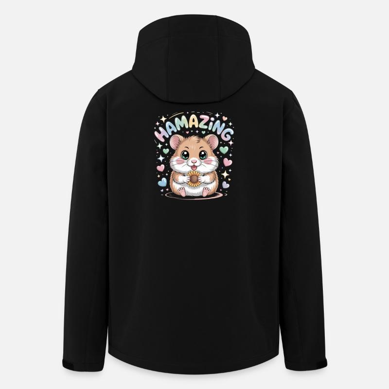 Hamazing Kawaii Hamster Seed Hearts - Men’s Recycled Softshell Jacket by Stanley/Stella - black
