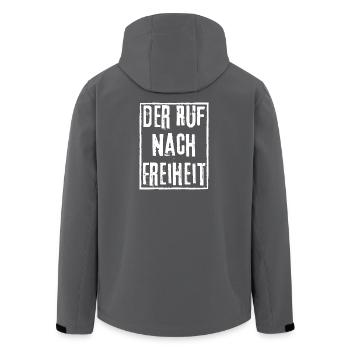 THE CALL FOR FREEDOM - GRAFFITI PUNK ROCK STYLE - Men’s Recycled Softshell Jacket by Stanley/Stella - black - Back - AI Model Male 185 light (185cm)