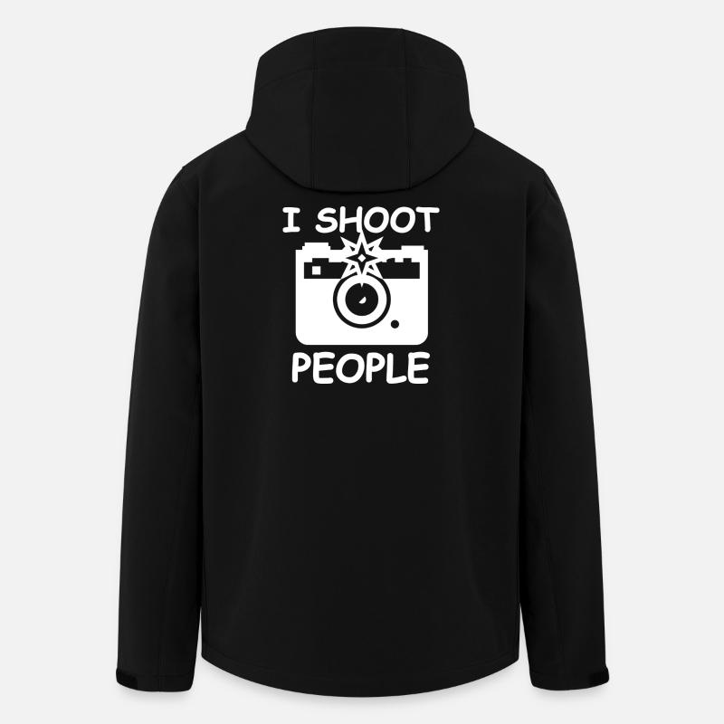 I Shoot People Tee Camera - Men’s Recycled Softshell Jacket by Stanley/Stella - black