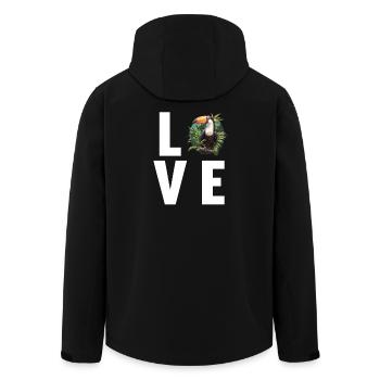 Toucans Toucan - Men’s Recycled Softshell Jacket by Stanley/Stella - black - Back - AI Model Male 185 light (185cm)