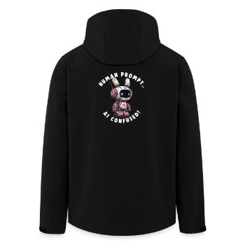 AI CONFUSED Nerds Promt Engineer - Men’s Recycled Softshell Jacket by Stanley/Stella - black - Back - AI Model Male 185 light (185cm)