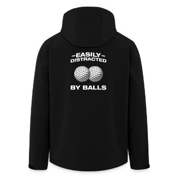 Facilement distrait par les balles Golfer Golf Golfen - Veste softshell homme en polyester recyclé Stanley/Stella - noir - Dos - AI Model Male 185 light (185cm)