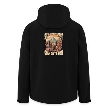 Hiking Sayings Hiker Hiking Outfits - Men’s Recycled Softshell Jacket by Stanley/Stella - black - Back - AI Model Male 185 light (185cm)