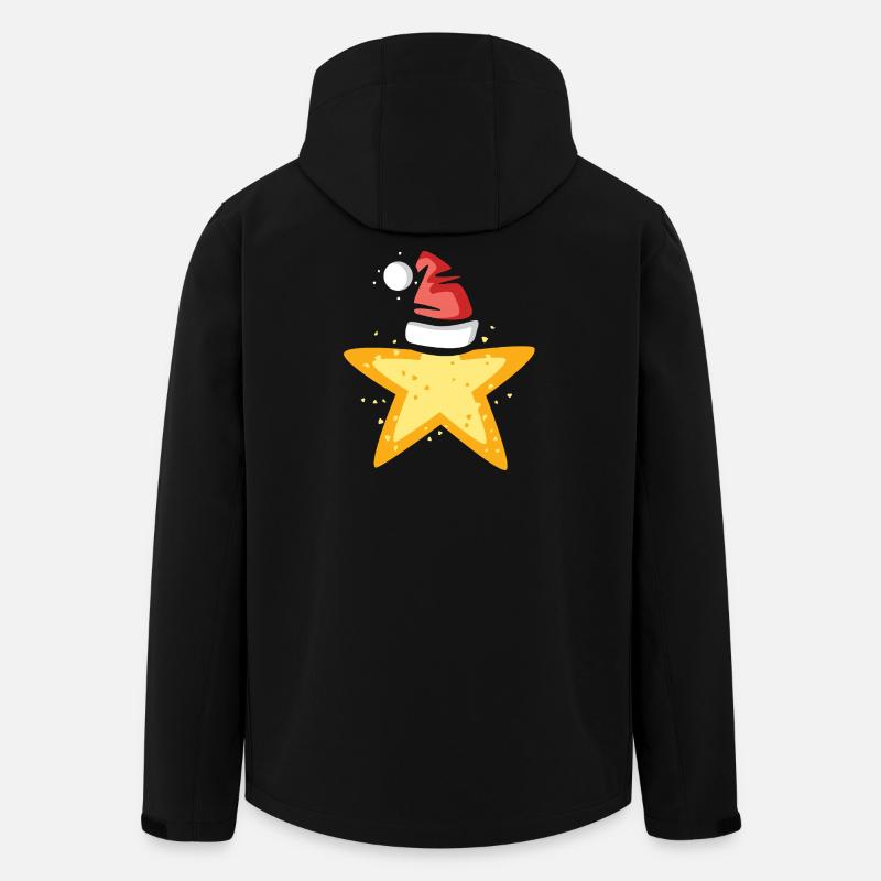 Weihnachtsstern mit Santa Mütze Illustration - Recycelte Männer Softshell-Jacke von Stanley/Stella - Schwarz