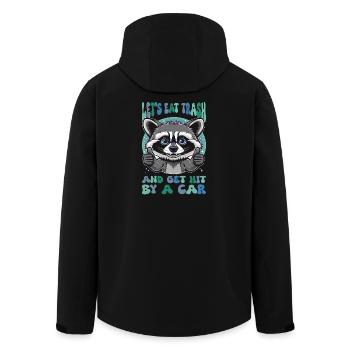 Eat Trash Raccoon Sarcasm - Men’s Recycled Softshell Jacket by Stanley/Stella - black - Back - AI Model Male 185 light (185cm)