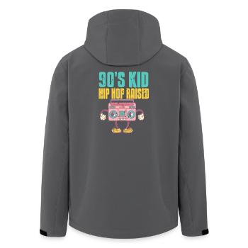 Raised on 90s Beats Retro Old Music Lover - Recycelte Männer Softshell-Jacke von Stanley/Stella - Schwarz - Hinten - AI Model Male 185 light (185cm)