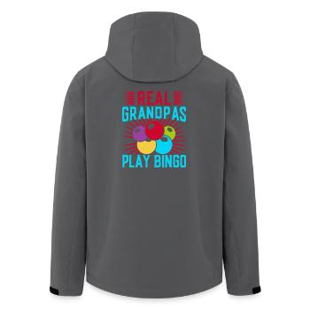 Bingo Game Real Grandpas Play Bingo - Recycelte Männer Softshell-Jacke von Stanley/Stella - Schwarz - Hinten - AI Model Male 185 light (185cm)