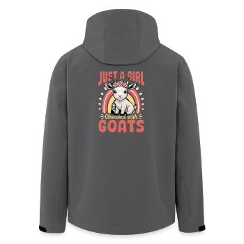 Funny Farm Animal Goat - Men’s Recycled Softshell Jacket by Stanley/Stella - black - Back - AI Model Male 185 light (185cm)