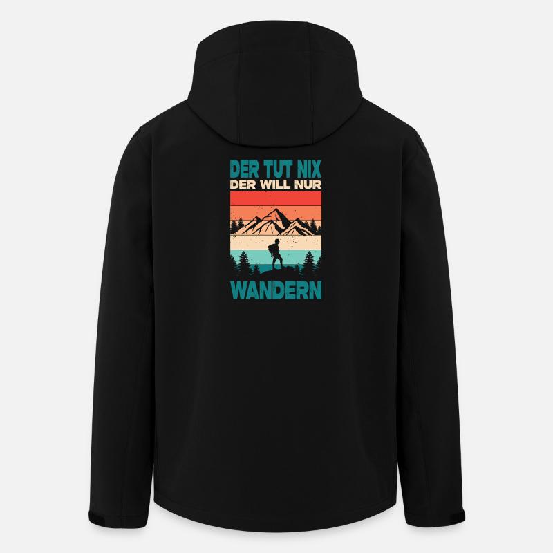 Wandern Sprüche Wanderer Wanderoutfits - Recycelte Männer Softshell-Jacke von Stanley/Stella - Schwarz