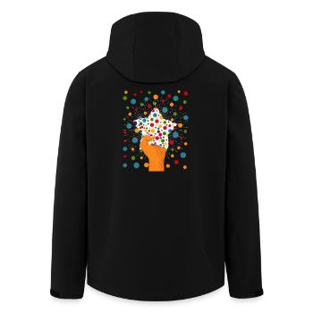 Spotty In Need 2025 Heart Dotty Spots Children - Men’s Recycled Softshell Jacket by Stanley/Stella - black - Back - AI Model Male 185 light (185cm)