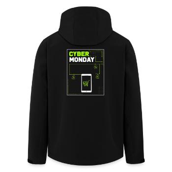 Kaufrausch Cyber Monday - Recycelte Männer Softshell-Jacke von Stanley/Stella - Schwarz - Hinten - AI Model Male 185 light (185cm)
