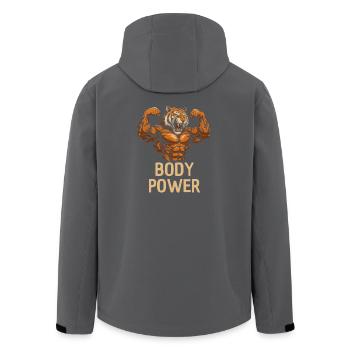 Tigerkraft Body Power - Recycelte Männer Softshell-Jacke von Stanley/Stella - Schwarz - Hinten - AI Model Male 185 light (185cm)