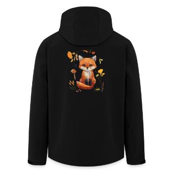 Renard dans la forêt - Veste softshell homme en polyester recyclé Stanley/Stella - noir - Dos - AI Model Male 185 light (185cm)