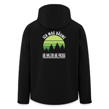 J’aime les arbres qui se bouchent l’ironie en disant - Veste softshell homme en polyester recyclé Stanley/Stella - noir - Dos - AI Model Male 185 light (185cm)