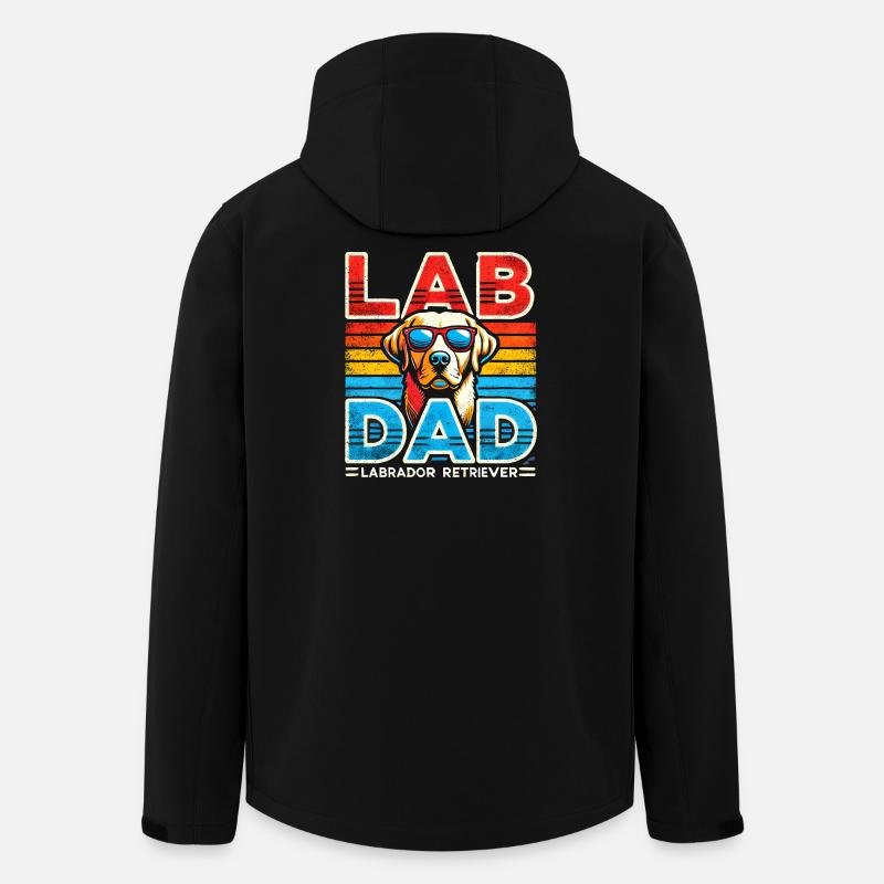 Labrador Papa Retro Sonnenbrille - Recycelte Männer Softshell-Jacke von Stanley/Stella - Schwarz
