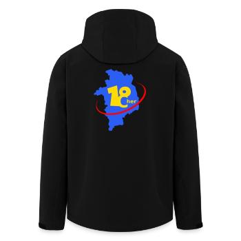 Logo 18 département du Cher - Veste softshell homme en polyester recyclé Stanley/Stella - noir - Dos - AI Model Male 185 light (185cm)