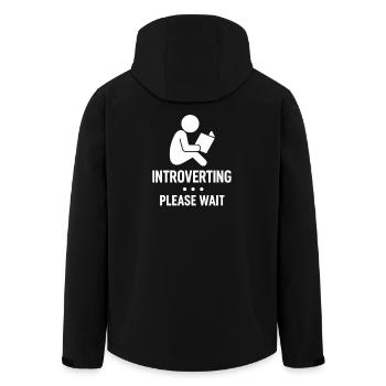 Introverting – Bitte Warten Shirt - Recycelte Männer Softshell-Jacke von Stanley/Stella - Schwarz - Hinten - AI Model Male 185 light (185cm)