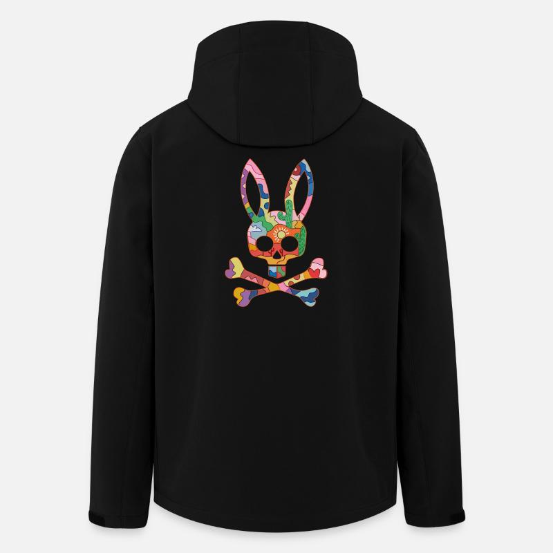 Rainbow Skull Bunny Patch - Men’s Recycled Softshell Jacket by Stanley/Stella - black