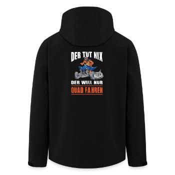 He doesn't do anything, he just wants to drive a quad bike, quad driver - Men’s Recycled Softshell Jacket by Stanley/Stella - black - Back - AI Model Male 185 light (185cm)