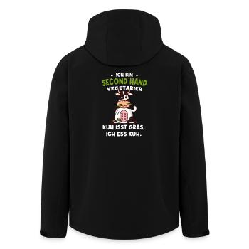 Vegetarier Kuh Isst Gras Ich Ess Kuh - Recycelte Männer Softshell-Jacke von Stanley/Stella - Schwarz - Hinten - AI Model Male 185 light (185cm)