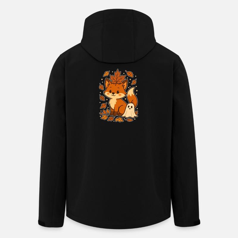 Renard d’automne avec des feuilles - Veste softshell homme en polyester recyclé Stanley/Stella - noir