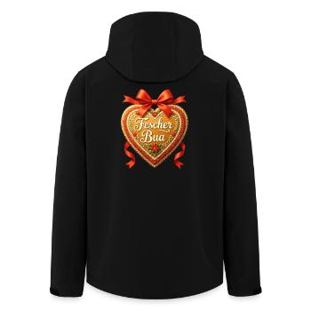 Fescher Bua Lebkuchenherz Bayern Volksfest Tracht - Men’s Recycled Softshell Jacket by Stanley/Stella - black - Back - AI Model Male 185 light (185cm)