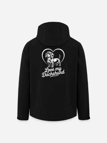 Dackel Herz Liebe Shirt - Recycelte Männer Softshell-Jacke von Stanley/Stella - Schwarz