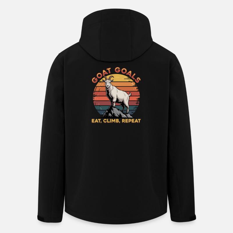 Drôle d’animal de la ferme chèvre - Veste softshell homme en polyester recyclé Stanley/Stella - noir
