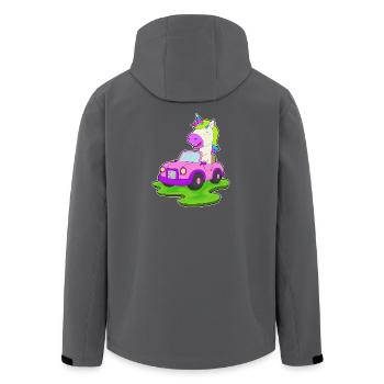 Einhorn Auto - Recycelte Männer Softshell-Jacke von Stanley/Stella - Anthrazit - Hinten - AI Model Male 185 light (185cm)