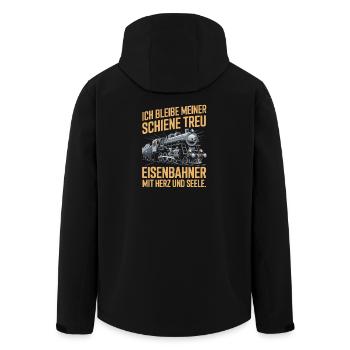 Je resterai fidèle à mon cheminot avec - Veste softshell homme en polyester recyclé Stanley/Stella - noir - Dos - AI Model Male 185 light (185cm)