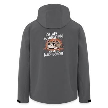 J’ai le droit d’avoir l’air d’avoir un quart de nuit - Veste softshell homme en polyester recyclé Stanley/Stella - noir - Dos - AI Model Male 185 light (185cm)