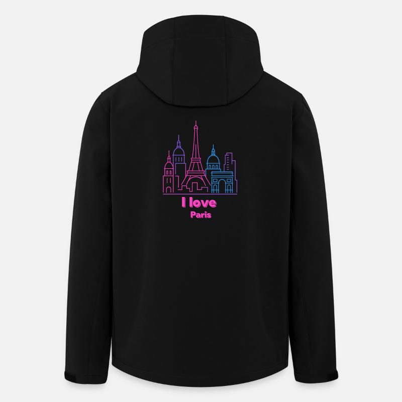 Paris Neon Skyline Silhouette Capitale - Veste softshell homme en polyester recyclé Stanley/Stella - noir