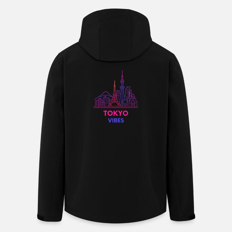Tokio Vibes Neon Skyline - Recycelte Männer Softshell-Jacke von Stanley/Stella - Schwarz