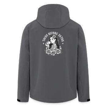 Tacos Before Vatos Funny Girl Power - Men’s Recycled Softshell Jacket by Stanley/Stella - anthracite - Back - AI Model Male 185 light (185cm)