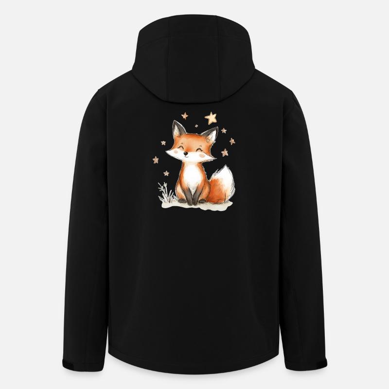 Fuchs und Sterne - Recycelte Männer Softshell-Jacke von Stanley/Stella - Schwarz