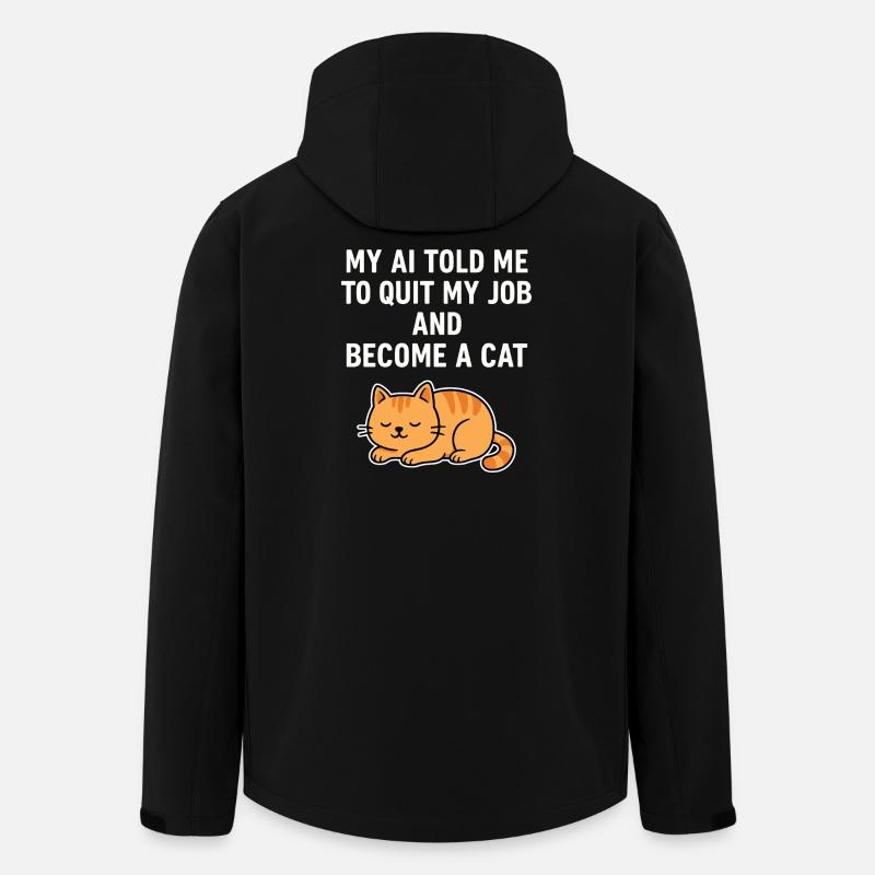 AI Cat Life - Recycelte Männer Softshell-Jacke von Stanley/Stella - Schwarz