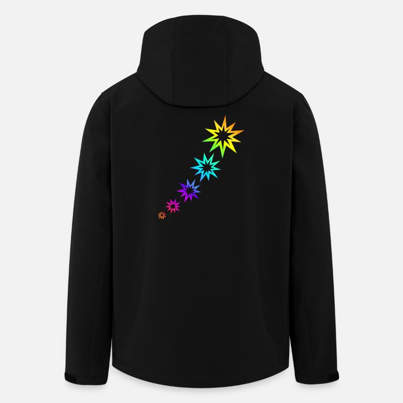 Bunte Sterne - Recycelte Männer Softshell-Jacke von Stanley/Stella - Schwarz